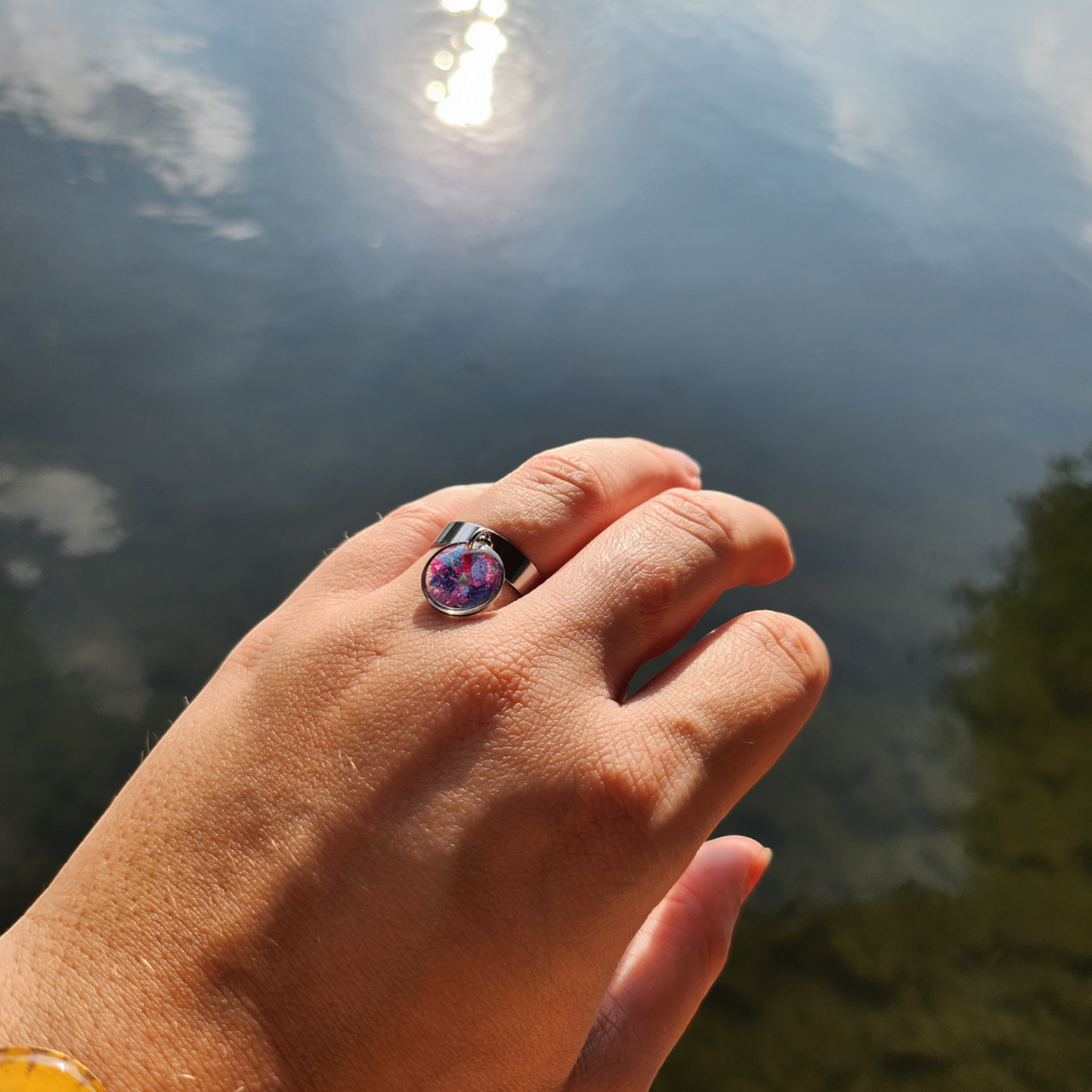 Bague breloque ronde